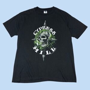 Vintage 1995 Cypress Hill World Tour T-Shirt GEM Tag XL Black Rap Tee Skull